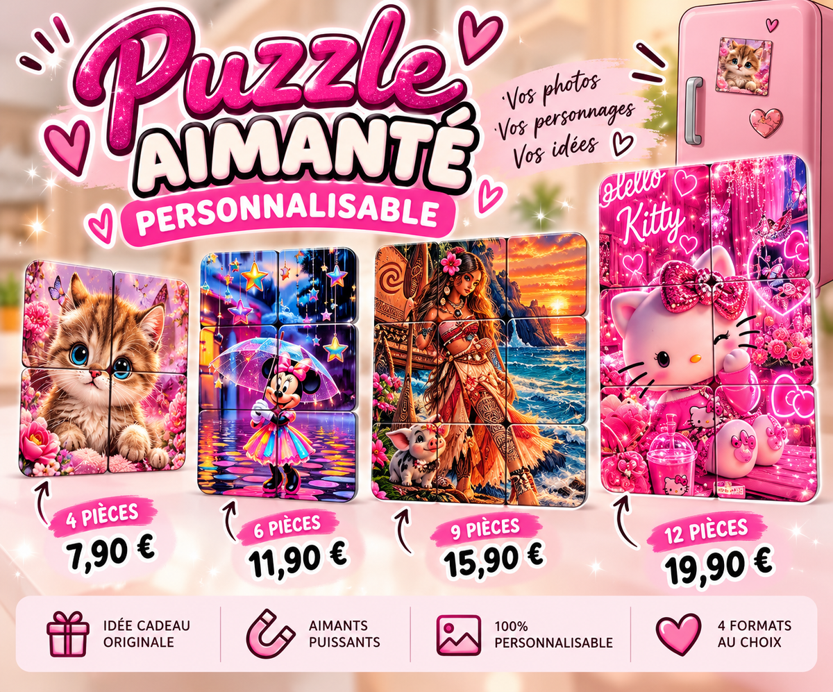Puzzles aimantés personnalisable