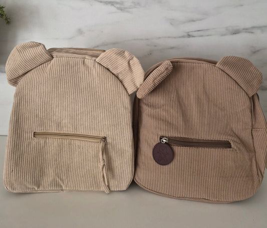 🧸 Petit sac à dos enfant – Oreilles d’ourson